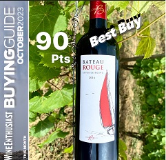 BATEAU ROUGE, Côtes de Bourg, 90 pts Best Buy & 2023 "Best of Year"  